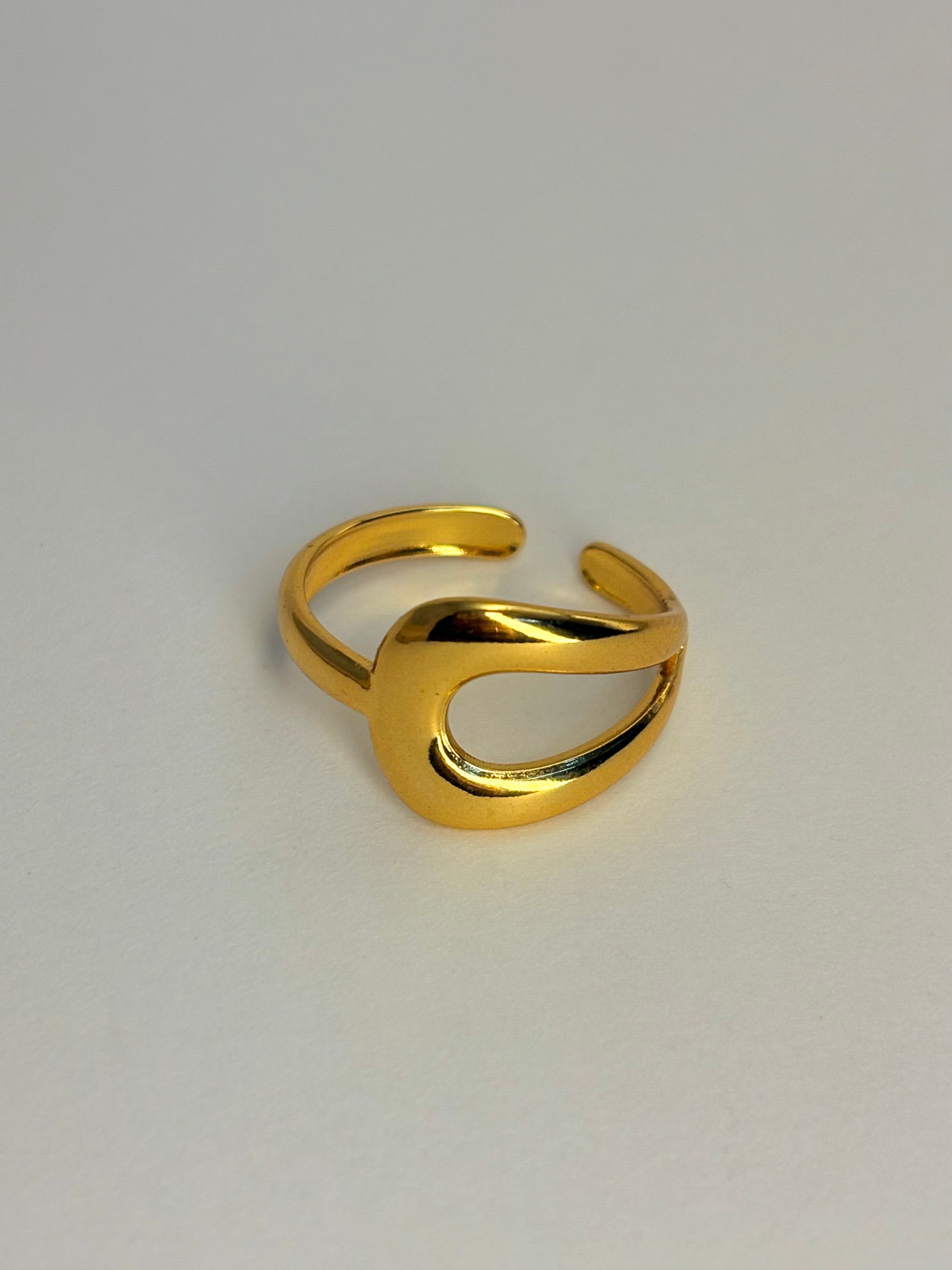 Gold Plated Anti Tarnish Adjustable Contour Ring